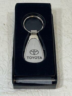 NEW Toyota Teardrop Key Chain Laser-Etched Satin Finish Metal Fob Tampa 1"x2.5"